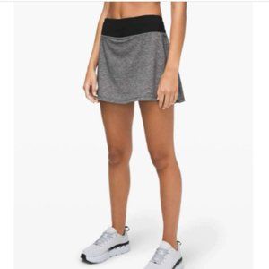 Lululemon Pace Rival Tall Heather Black GRay Skort